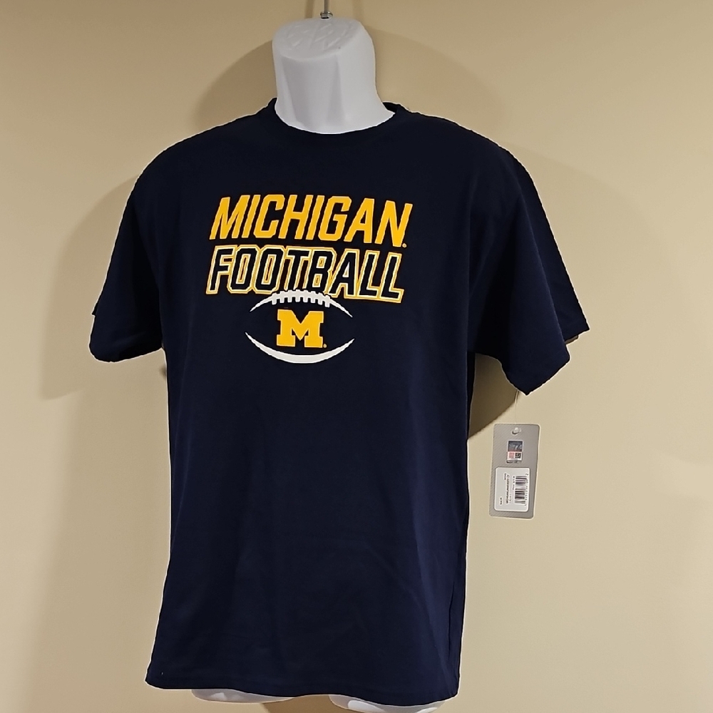Pro Edge Navy Michigan Football Tee